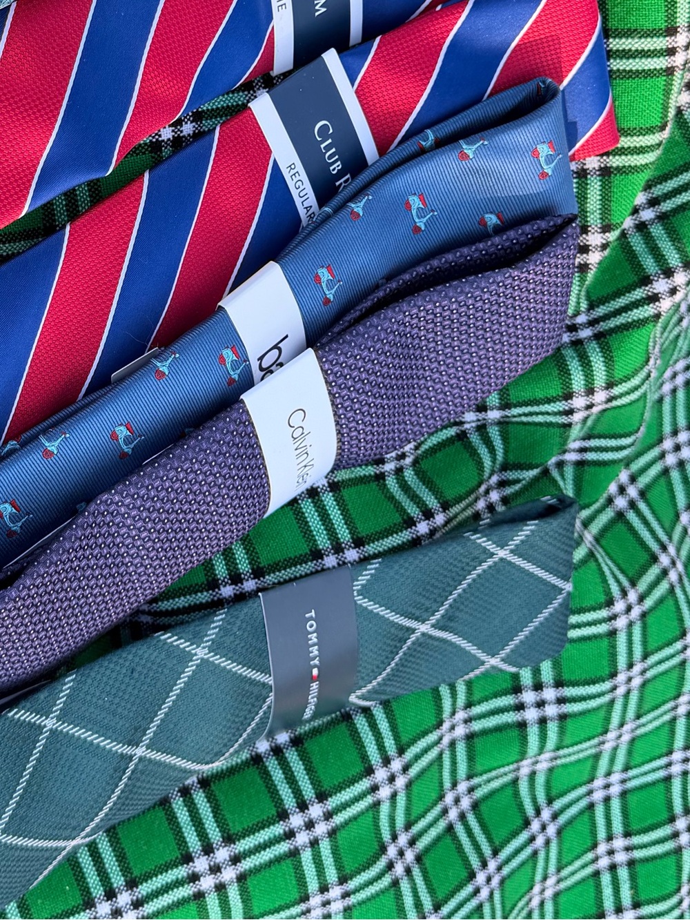 Tommy Hilfiger Blue and Green Ties mrsp 69.50 Each,  get four for one price